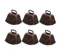 Abaodam 6 Pièces Cloche De Vache Mini Cloches De Vache Cloche Bruyante Animaux Ferme Mouton Ancien Cloche En Bronze Pour Bovins Et Caprins Bétail Petite Cloche