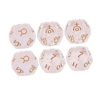 Abaodam 6 Pièces Dés Polyédriques Faces Résine pour Divination Astrologique Accessoires de Tarot Jeu de Société Dés Créatifs Colorés pour Fête et Usage Psychologique