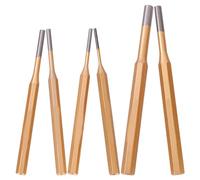 Abaodam 6 Pièces Ensemble D'outils de Poinçonnage, Coups de Poing, Acier au Carbone Élevé, Marron, 3-10mm, pour Réparation de Montres, Professionnels du Travail du Bois