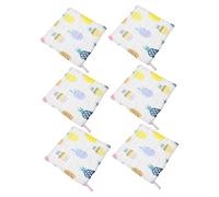 Abaodam 6 Pièces foulard carré de naissance serviettes de nettoyage serviette bebe debarbouillette bebe de bain lingettes visage mouchoir coton