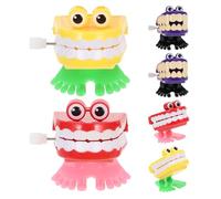 Abaodam 6 Pièces Halloween Wind-up Toys Set Novelty Chattering Teeth with Eyes Portable Clockwork Walking Toy for Party Favors and Birthday