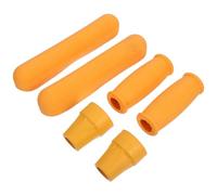 Abaodam 6 Pièces Kit Poignée de Béquille Poignée Rembourrée Caoutchouc Orange pour Canne et Béquille Soutien et Prise Confortable Pièces de Rechange