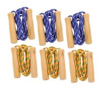 Abaodam 6 Pièces Lot de Cordes à Sauter Fitness avec Poignées Bois Rondes Légères et Confortables Corde de Saut Portable pour Exercice à Domicile et Extérieur Adaptée pour Garçon Fille et