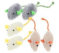 Abaodam 6 Pièces Lot de Jouets Souris Peluche pour Chatons Interactif Mignon pour Chats Kit Exercice à Mâcher Stimule Instinct et Favorise Activité Physique