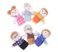 Abaodam 6 pièces Marionnettes à Doigts Peluche Famille Jouets pour Garçon Fille pour Jeux de Rôle Conte et Danniversaire