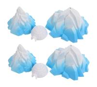Abaodam 6 Pièces Miniature Iceberg and Ice House Set for Aquarium Landscaping and Home Decor PVC Foam Material Detailed Winter Adventure Ornament for Desk Shelf Display