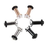Abaodam 6 Pièces Plugs D'oreille en Acier Inoxydable 4mm, Légers | Anneau en Caoutchouc Inclus, Finition Polie Miroir, Boîte Portable, Usage Quotidien et Voyage
