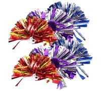Abaodam 6 Pièces Pompons de Pom-Pom Girl Brillants en Pet Poignée | Cheerleaders et Bénévoles, Couleurs Lumineuses et Bel Éclat, Prop pour Défilés et Rencontres Sportives