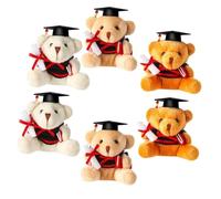 Abaodam 6 pièces Porte-clés Ours Peluche Remise de Diplôme Peluches Kawaii Accessoires Suspendus pour Sacs et Clés Cadeau Étudiant Docteur