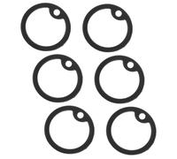 Abaodam 6 pièces Protection Silicone pour Étiquette Chien Ronde Silencieux Anneaux pour Colliers Lot de Noir Couverture Id Flexible pour Plaque Identification Animale