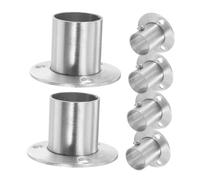 Abaodam 6 Pièces Supports Acier Inoxydable pour Tringle Penderie Bride Robuste pour Tube Robe Base Fixe Murale pour Organisation