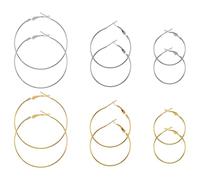 Abaodam 6paires Lot De Créoles Rondes Boucles Oreilles Modernes Pour Femmes Et Filles Fines Et Sécurisées Bijoux Pour Mariages Fêtes Et Festivals