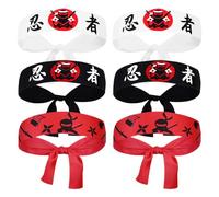 Abaodam 6pièces Bandeaux de Karaté Style Japonais pour Hommes Entraînement et Cosplay