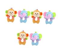 Abaodam 6pièces Peluche Pour Bébés Jouets Éducatifs Sensoriels Pour Audition Dentition Singes Éléphants