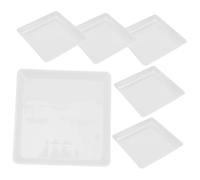 Abaodam 6pièces Soucoupes Carrées Noires pour Plantes De Jardin Bacs De Récupération Eau Plastique pour Pots Carrés Et Autres Plantes