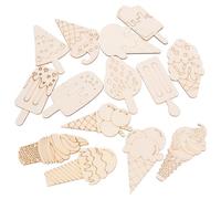 Abaodam 70 Pièces Découpes de Glaces en Bois Non Finies, à Peindre, pour | Surface Lisse sans Bavures, Forme Crème Glacée, Loisirs Créatifs Scolaires, Cartes et Pages Scrapbooking