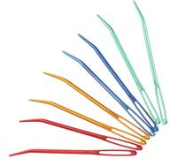 Abaodam 8 Aiguilles à Laine à Gros Chas Incurvées en Aluminium, Kit 8 Pcs Coloré pour Tricot Débutant, Outils Multifonctions pour Repriser, Accessoires Couture et Tapisserie