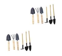 Abaodam 8 Ensembles Outils De Jardinage Râteau Pelles Pelouse Plantation Houes De Jardin pour Le Jardinage Long Bêche Désherbeur Usine Poignée Désherbage Outil De Jardinage Bois