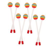 Abaodam 8 pièces Baguettes de Percussion Garçon Fille Bâtons de Batterie Couleurs Arc Ciel Tête Lollipop pour Xylophone et Tambour