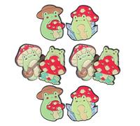 Abaodam 8 Pièces Broches Émail Grenouille et Champignon Accessoires Mignons pour Sac à Dos Chapeaux et Sacs Épingles Cartoon Métal pour Femmes