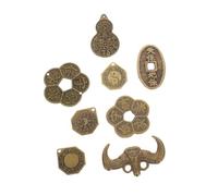 Abaodam 8 Pièces Chinese Style Auspicious Brass Coins with Holes for Feng Shui Divination Decorative Craft Coins Symbolizing Luck Prosperity and Success