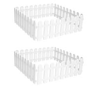Abaodam 8 Pièces Clôture de Jardin Décorative Blanche Piquets pour Pelouse et Bordures Extérieures Petite Barrière Pratique et Simple pour Enclos de Jardin et Décoration Espace