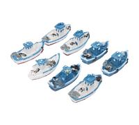 Abaodam 8 Pièces de Mini Maquettes de Yacht et Bateau en Résine pour Décoration de Jardin, Terrarium et Micro Paysage Plusieurs Styles