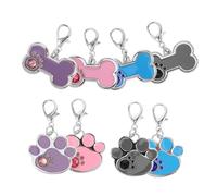 Abaodam 8 pièces Étiquettes Identification pour Animaux Os et Patte Gravées Antiperte Résistantes Aux Rayures Adaptées Colliers Chiens et Formats Usage Intérieur et Extérieur