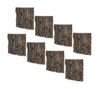 Abaodam 8 Pièces Fond en Écorce de Liège Décoratif pour Aquarium et Terrarium, Panneau Marron 15x15 Cm, pour Serpent et Poisson, Encourage l'escalade
