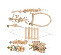 Abaodam 8 pièces Jouets pour Oiseaux Cage Balancelle Perchoir Mâcher pour Perroquets et Perruches pour Entraînement Divertissement