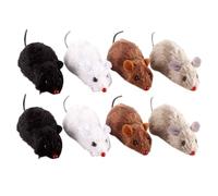 Abaodam 8 pièces Jouets Souris Mécaniques à Remonter pour Chats Peluche Réaliste Interaction Ludique sans Pile Couleur Aléatoire Couleur Aléatoire