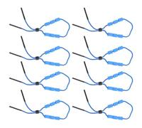 Abaodam 8 Pièces Lanière Flottante 6 Flotteurs pour Lunettes de Natation | Cordon Réglable Stoppeur, Polyester et Mousse, Maintien Stable, Bleu, pour Sports Nautiques et Piscine