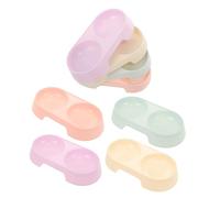 Abaodam 8 Pièces Mangeur De Double Bol Anti-Bumping Petit Chat Plateau Clé Soulevé Alimentation pour Distributeur De Boisson Cat Water and Food Bowl Plastique