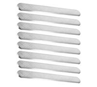 Abaodam 8 Pièces Plaque D'avertissement Tactile en Acier Inoxydable, Dalles Tactiles Antidérapantes, 28x3,5x0,55cm, Argenté, pour Personnes Malvoyantes, Espaces Publics et Urbains