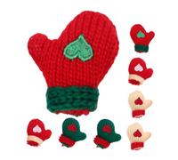 Abaodam 8 Pièces Set de Petites Moufles de Noël Décoratives pour Maison de Poupée Moufles de Fête Miniatures pour Poupées Accessoires à Suspendre au Sapin de Noël
