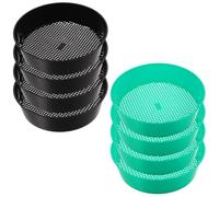 Abaodam 8 Pièces Tamis à Terre de Jardin en Plastique 20cm à Mailles | Grillage 3mm, pour Gravier et Sable, Usage en Semis, Balcon, Séparation Rapide, Poignée Ergonomique