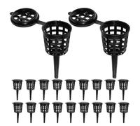 Abaodam 80 Pièces Panier D'engrais pour Aquarium avec Couvercle, Structure en Plastique à Mailles Multiples, Prévient Blocages Fuite des Particules, et Hydroponie