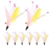 Abaodam 8pcs Jouets pour Chats Interactifs Plumage et Cloches, Baguettes de Remplacement Attachables pour Arbres à Chats et Poignées de Porte