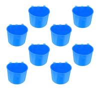 Abaodam 8pièces Bol Suspendu pour Oiseaux Et Lapins Gamelle De Nourriture Et Abreuvoir pour Animaux Petits Facile à Installer Retirer Design Renforcé Couleur Bleue