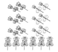 Abaodam 9 Paires de Petites Boucles D'oreilles Clous de Piercing en Acier Titane Zircone Ronde, Design Six Griffes, Fixation Sécurisée pour Hommes et Femmes