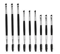 Abaodam 9 Pièces Pinceau à Sourcils Double Embout Professionnel en Bois et Nylon, Outil Portable pour Maquillage Précis et Coiffage Quotidien des Sourcils