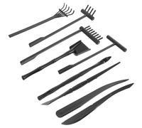 Abaodam 9 pièces Zen Garden Rake Set Smooth Polished Zen Garden Tools for Relaxation and Creative Patterns Lightweight and Portable Accessories for Meditation