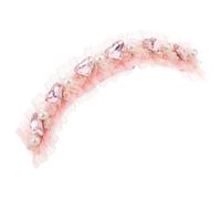 Abaodam Accessoire Cheveux pour Chien de Cœur Perles et Strass, Polyester et Métal, Élégant Fête d'anniversaire de Votre Animal