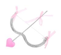 Abaodam Accessoire Costume Cupidon Argenté Arc et Réalistes pour Saint Valentin Cosplay Halloween et Fêtes Déguisées Prop Facile à pour Homme et Femme