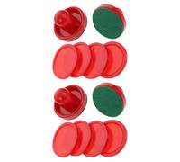 Abaodam Accessoires pour Hockey sur Table Mini avec Pousseurs Rouges et Palets Rouges de Rechange pour Jeu Air Hockey Compact Installation Rapide et Résistance