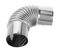 Abaodam Acier Inoxydable Tube Argenté Coudé 90° de Cheminée Adaptateur | Accessoire de Cheminée, Installation Facile, Nettoyage Simple, Usage Camping Extérieur et Intérieur, Compatibilité
