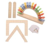 Abaodam Activité D'association de Couleurs pour Seniors, Clips de Mémoire | Bois et Plastique, Formes Arc Triangle Rectangle, Livret D'entraînement Inclus, Usage Domestique ou Institution