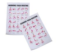 Abaodam Affiche de Postures de Yoga 2pcs en Papier Épais, Guide D'exercices pour Débutants, Décoration Murale Facile à Suspendre pour Studios et Salles de Yoga