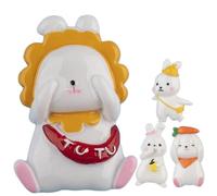 Abaodam Aimants Décoratifs en Résine Blanche pour Réfrigérateur Lot de 4 Forme Lapin Décoration Créative et Mémo Magnétique pour Fêtes et Maison