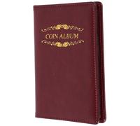 Abaodam Album de Collection pour Pièces de Monnaie 120 Emplacements Couverture PU Rose Classeur Transparent pour Collectionneur Numismatique Livre de Rangement pour Pièces